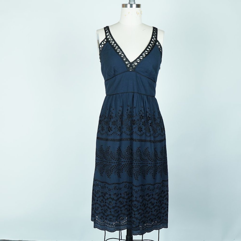 Cynthia Steffe Dress Eyelet Lattice Embroidered 8